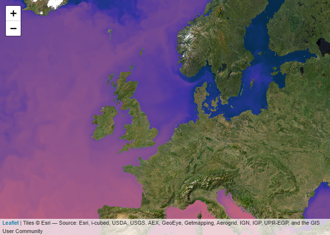Static example image of a leaflet map